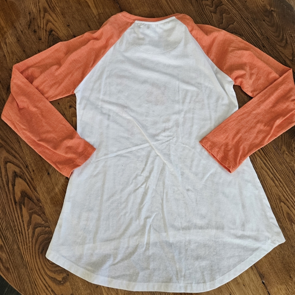 Clemson Tigers Orange & White Raglan Tee Size L - Picture 5 of 5